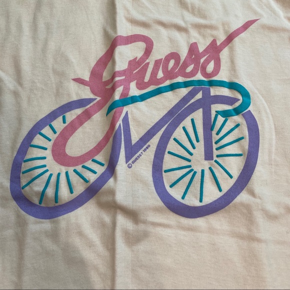 Vintage 1989 GUESS Bicycle Graphic T shirt - Picture 3 of 6